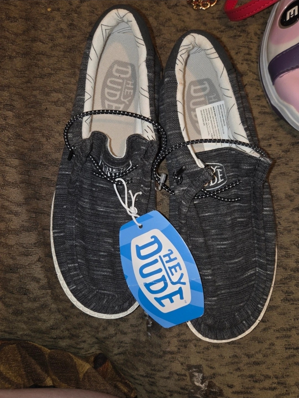 Hey Dude Kids Charcoal Gray Slip-On Sneakers